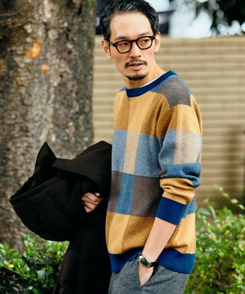 SHIPS / シップス ニット・セーター | SHIPS:〈手洗い可能〉コットン カシミヤ チェック クルーネック ニット | 詳細11