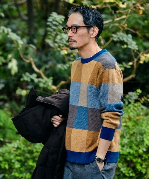 SHIPS / シップス ニット・セーター | SHIPS:〈手洗い可能〉コットン カシミヤ チェック クルーネック ニット | 詳細12