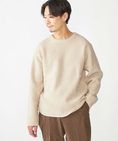SHIPS / シップス ニット・セーター | SHIPS: ウール リサイクルカシミヤ 畦編み クルーネック ニット