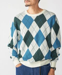 SHIPS / シップス ニット・セーター | SHIPS: 12ゲージ アーガイル クルーネック ニット
