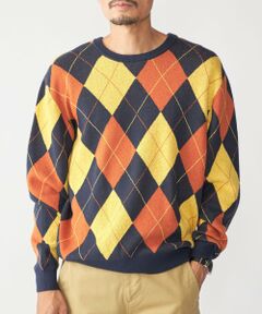 SHIPS / シップス ニット・セーター | SHIPS: 12ゲージ アーガイル クルーネック ニット