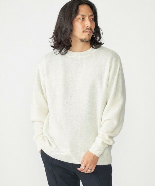 SHIPS / シップス ニット・セーター | SHIPS: ヤク ウール ブレンド 5ゲージ クルーネック ニット(ナチュラル)