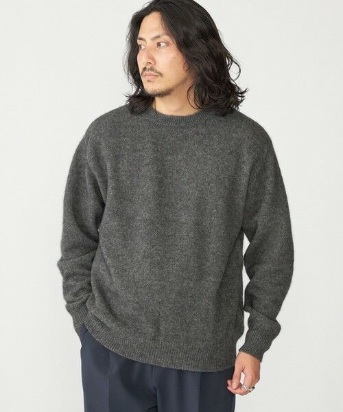 SHIPS / シップス ニット・セーター | SHIPS: ヤク ウール ブレンド 5ゲージ クルーネック ニット(ダークグレー)