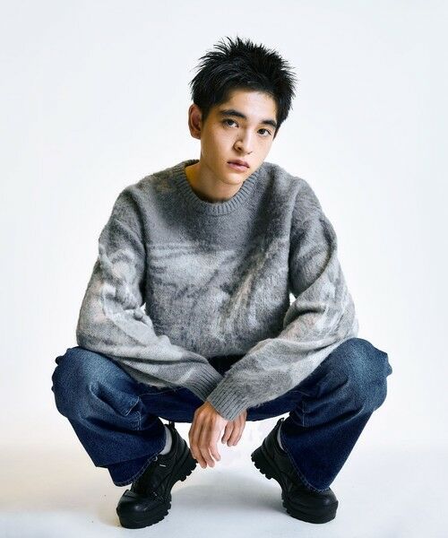 SHIPS / シップス ニット・セーター | City Ambient Products:〈手洗い可能〉シャギー マーブル クルーネック ニット | 詳細14