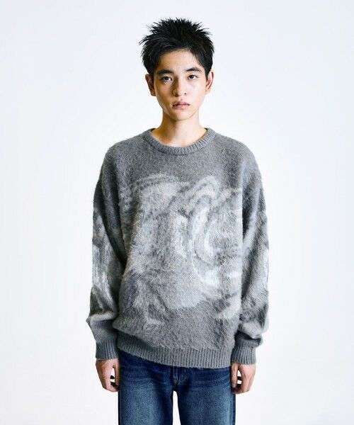 SHIPS / シップス ニット・セーター | City Ambient Products:〈手洗い可能〉シャギー マーブル クルーネック ニット | 詳細5