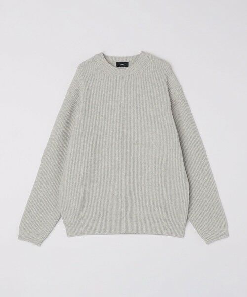 SHIPS / シップス ニット・セーター | SHIPS:〈手洗い可能〉7ゲージ ブラッシュド コットン クルーネック プルオーバー ニット(ライトグレー)
