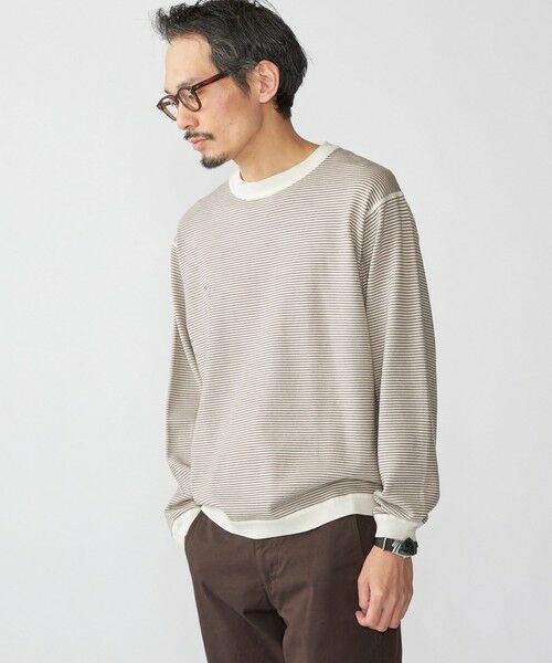 SHIPS / シップス ニット・セーター | SHIPS:〈洗濯機可能〉14ゲージ マイクロボーダー ウール スウェット ニット | 詳細5