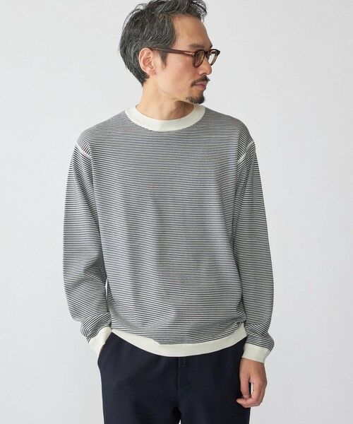 SHIPS / シップス ニット・セーター | SHIPS:〈洗濯機可能〉14ゲージ マイクロボーダー ウール スウェット ニット | 詳細20