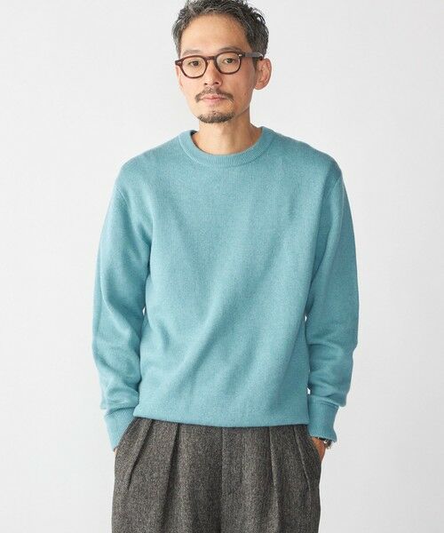 SHIPS / シップス ニット・セーター | SHIPS:〈洗濯機可能〉 コットン カシミヤ ソリッド クルーネック ニット(ライトブルー)