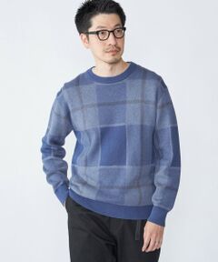 SHIPS / シップス ニット・セーター | SHIPS:〈洗濯機可能〉 コットン カシミヤ チェック クルーネック ニット