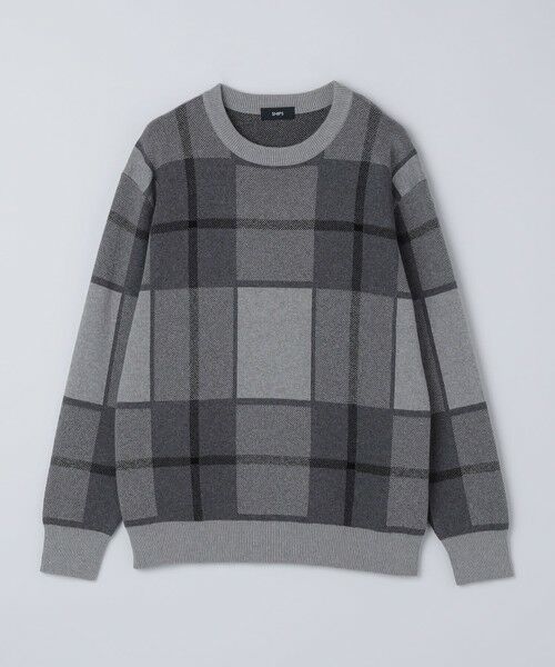 SHIPS / シップス ニット・セーター | SHIPS:〈洗濯機可能〉 コットン カシミヤ チェック クルーネック ニット | 詳細3
