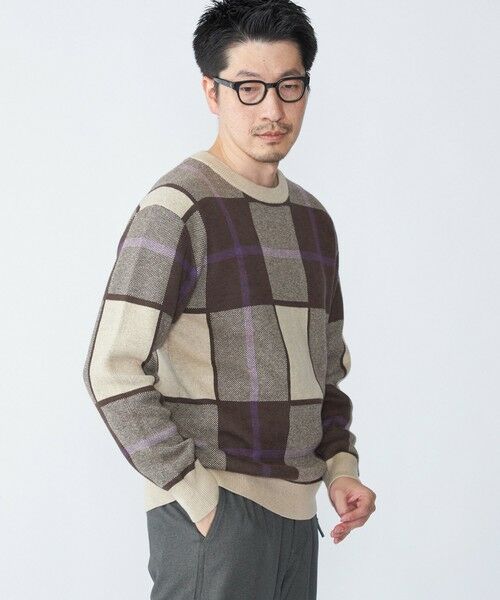 SHIPS / シップス ニット・セーター | SHIPS:〈洗濯機可能〉 コットン カシミヤ チェック クルーネック ニット | 詳細12