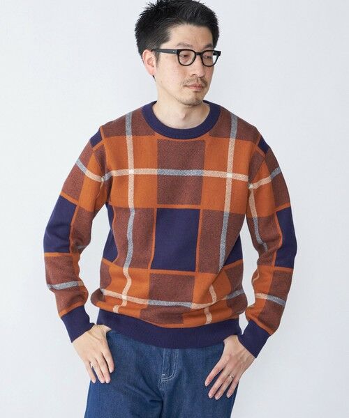 SHIPS / シップス ニット・セーター | SHIPS:〈洗濯機可能〉 コットン カシミヤ チェック クルーネック ニット | 詳細16