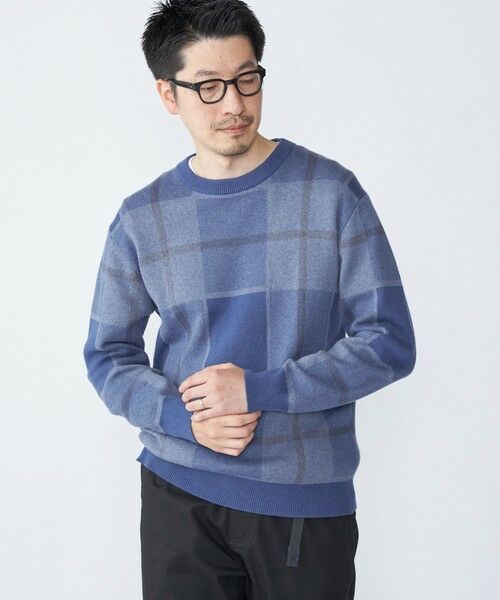 SHIPS / シップス ニット・セーター | SHIPS:〈洗濯機可能〉 コットン カシミヤ チェック クルーネック ニット | 詳細24