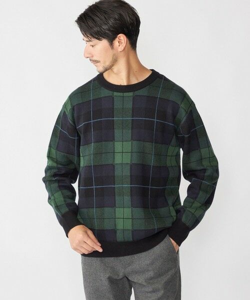 SHIPS / シップス ニット・セーター | SHIPS: 50th ANNIV コットン カシミヤ クルーネック SHIPSタータン ニット | 詳細6