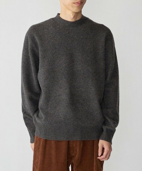 SHIPS / シップス ニット・セーター | SHIPS:〈手洗い可能〉7ゲージ ウール カシミヤ ボイル モックネック(ダークグレー)