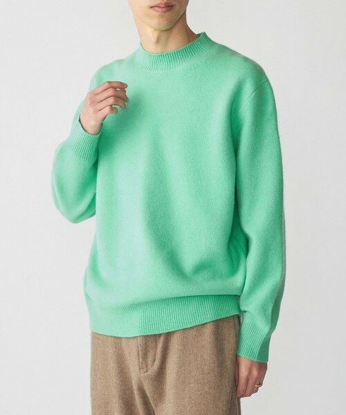 SHIPS / シップス ニット・セーター | SHIPS:〈手洗い可能〉7ゲージ ウール カシミヤ ボイル モックネック(ライトグリーン)