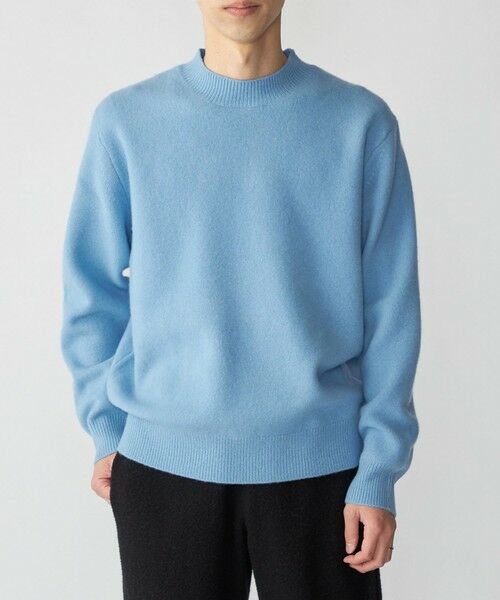 SHIPS / シップス ニット・セーター | SHIPS:〈手洗い可能〉7ゲージ ウール カシミヤ ボイル モックネック(ライトブルー)