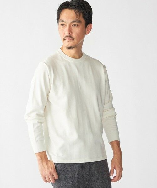 SHIPS / シップス ニット・セーター | SHIPS:〈洗濯機可能〉コットン ウール TEXBRID(R) クルーネック プルオーバー ニット(ホワイト)
