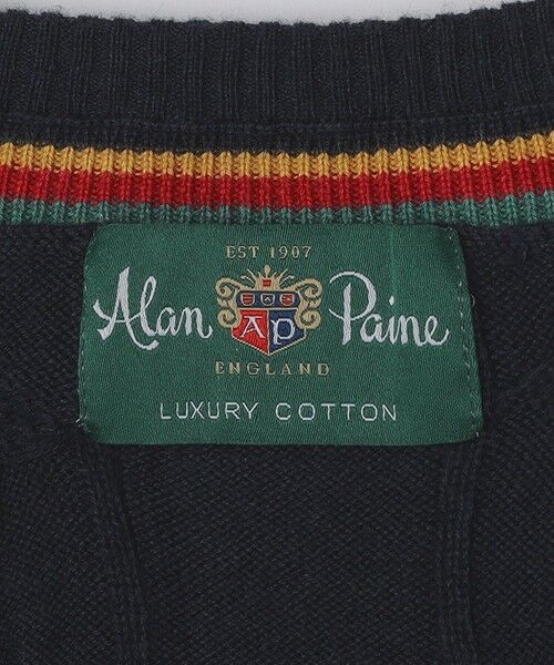 SHIPS / シップス ニット・セーター | ALANPANE: 12ゲージ ケーブル編み コットン Vネック クリケットセーター | 詳細4