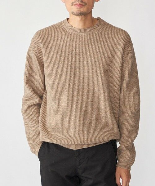 SHIPS / シップス ニット・セーター | SHIPS: 〈手洗い可能〉7ゲージ ブラッシュド クルーネック プルオーバー(ベージュ系)