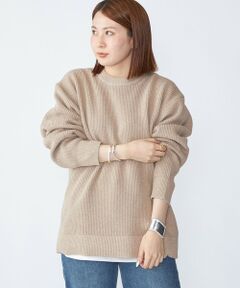 SHIPS / シップス ニット・セーター | 【WEB限定】SHIPS: ビッグシルエット クルーネック レイヤード ニット（ニット+ロンT）