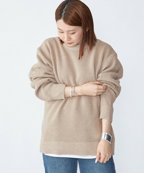 SHIPS / シップス ニット・セーター | 【WEB限定】SHIPS: ビッグシルエット クルーネック レイヤード ニット（ニット+ロンT） | 詳細15