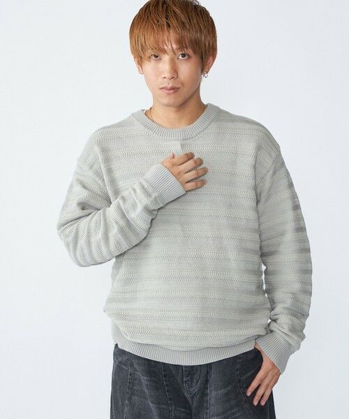 SHIPS / シップス ニット・セーター | City Ambient Products: 〈手洗い可能〉7ゲージ ランダム ボーダー クルーネック ニット | 詳細1