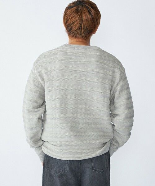SHIPS / シップス ニット・セーター | City Ambient Products: 〈手洗い可能〉7ゲージ ランダム ボーダー クルーネック ニット | 詳細3