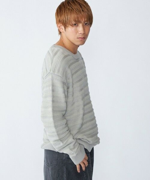 SHIPS / シップス ニット・セーター | City Ambient Products: 〈手洗い可能〉7ゲージ ランダム ボーダー クルーネック ニット | 詳細4