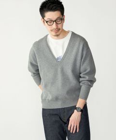 SHIPS / シップス ニット・セーター | SHIPS: ダブルフェイス コットンカシミヤ Vネック 長袖 ニット