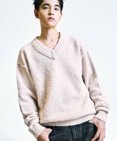 SHIPS / シップス ニット・セーター | City Ambient Products:〈手洗い可能〉ループヤーン ワイドリブ Vネック ニット