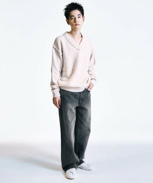 SHIPS / シップス ニット・セーター | City Ambient Products:〈手洗い可能〉ループヤーン ワイドリブ Vネック ニット | 詳細9