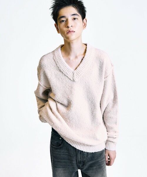 SHIPS / シップス ニット・セーター | City Ambient Products:〈手洗い可能〉ループヤーン ワイドリブ Vネック ニット | 詳細10