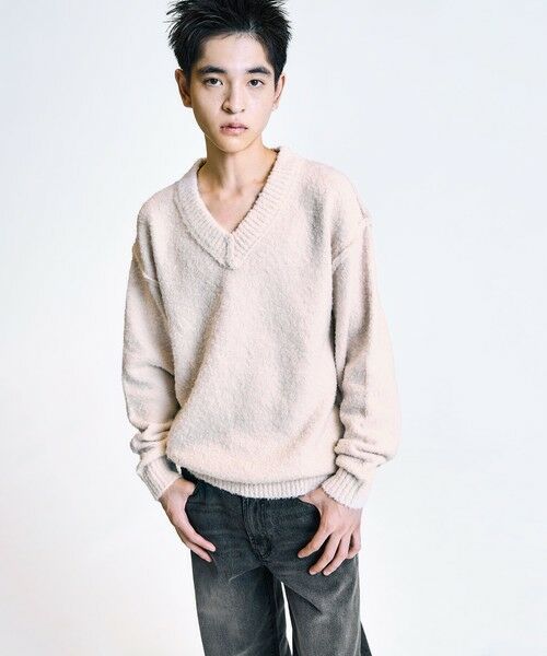 SHIPS / シップス ニット・セーター | City Ambient Products:〈手洗い可能〉ループヤーン ワイドリブ Vネック ニット | 詳細11