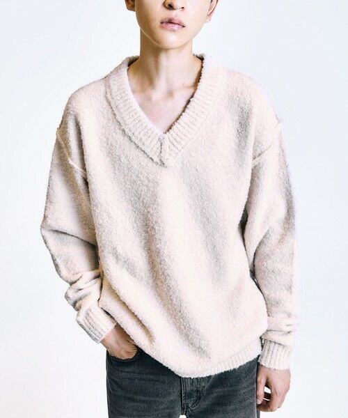 SHIPS / シップス ニット・セーター | City Ambient Products:〈手洗い可能〉ループヤーン ワイドリブ Vネック ニット | 詳細12