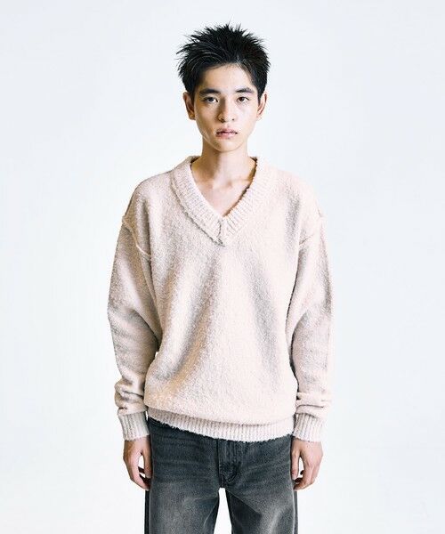 SHIPS / シップス ニット・セーター | City Ambient Products:〈手洗い可能〉ループヤーン ワイドリブ Vネック ニット | 詳細5