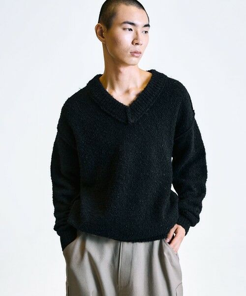 SHIPS / シップス ニット・セーター | City Ambient Products:〈手洗い可能〉ループヤーン ワイドリブ Vネック ニット | 詳細25