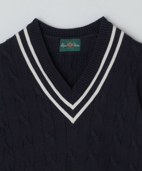SHIPS / シップス ニット・セーター | ALANPAINE: 7ゲージ ケーブル編み Vネック クリケット セーター | 詳細3