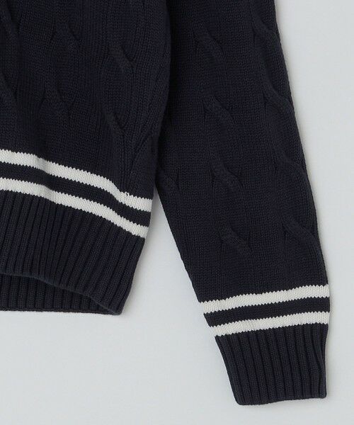 SHIPS / シップス ニット・セーター | ALANPAINE: 7ゲージ ケーブル編み Vネック クリケット セーター | 詳細4