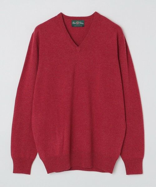 SHIPS / シップス ニット・セーター | ALAN PAINE: 12ゲージ カシミヤ Vネックニット(レッド)