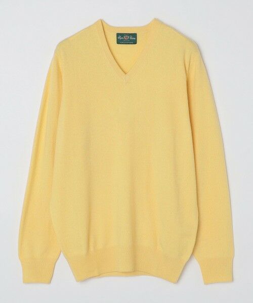 SHIPS / シップス ニット・セーター | ALAN PAINE: 12ゲージ カシミヤ Vネックニット(イエロー)