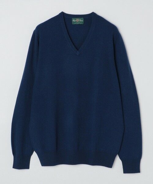 SHIPS / シップス ニット・セーター | ALAN PAINE: 12ゲージ カシミヤ Vネックニット(ネイビー)