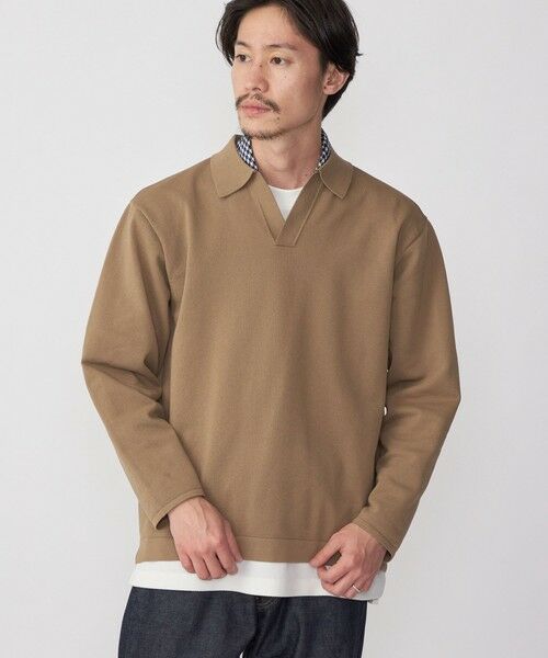 SHIPS / シップス カットソー | SHIPS:〈手洗い可能〉14ゲージ TEXBRID(R) ミラノリブ スキッパー ポロシャツ | 詳細11