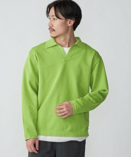 SHIPS / シップス カットソー | SHIPS:〈手洗い可能〉14ゲージ TEXBRID(R) ミラノリブ スキッパー ポロシャツ | 詳細21