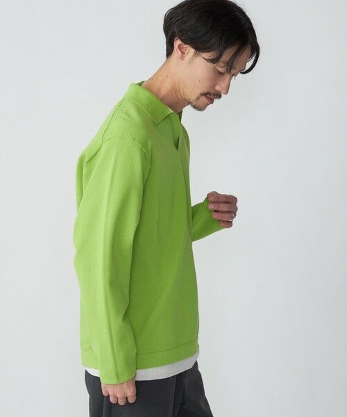 SHIPS / シップス カットソー | SHIPS:〈手洗い可能〉14ゲージ TEXBRID(R) ミラノリブ スキッパー ポロシャツ | 詳細24