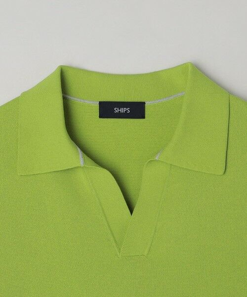 SHIPS / シップス カットソー | SHIPS:〈手洗い可能〉14ゲージ TEXBRID(R) ミラノリブ スキッパー ポロシャツ | 詳細30