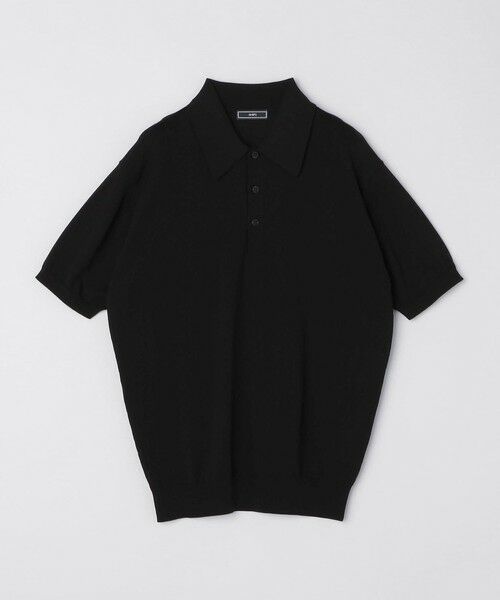 SHIPS / シップス ニット・セーター | SHIPS: ICE COTTON ショートスリーブ ニットポロ(ブラック)