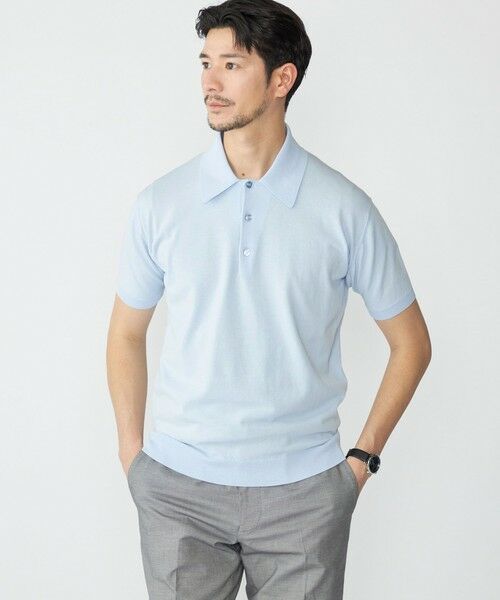 SHIPS / シップス ニット・セーター | SHIPS: ICE COTTON ショートスリーブ ニットポロ(ライトブルー)
