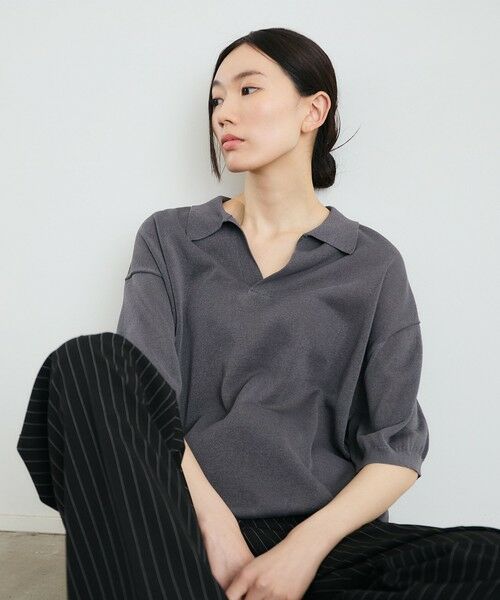 SHIPS / シップス ニット・セーター | 【City Ambient Products別注】crepuscule: JAPAN PAPER SKIPPER ニットポロ | 詳細3